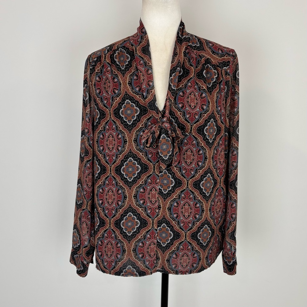 Contemporaine brown bow blouse